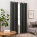 Eclipse Pembroke 100% Blackout Curtains, Faux Linen Grommet Window Curtains (2 Panels)