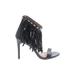 Steve Madden Heels: Black Print Shoes - Women's Size 9 - Open Toe