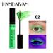 SDJMa Colorful Neon Mascara Fluorescent Waterproof Long-lasting Green Smudgeproof Fast Dry Eye Lashes Curling Lengthening Thick Eyelashes Paste Beauty Makeup for Women and Girls