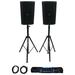 (2) Mackie Thump212XT 12 Powered DJ PA Speakers+Stands+Cables+Bag Thump 212XT