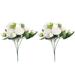 Artificial peony 2 Bunches of Artificial Flower Simulation Lifelike Peony Bouquet Vase Ornaments