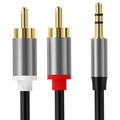 3.5mm To Lotus Audio Line Dual Rca Adapter Splitter 1 To 2 Connection Cable for Computer Mobile Phone Speaker