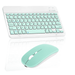 Rechargeable Bluetooth Keyboard and Mouse Combo Ultra Slim Full-Size Keyboard and Ergonomic Mouse for Xiaomi Redmi K30 Ultra and All Bluetooth Enabled Mac/Tablet/iPad/PC/Laptop - Teal