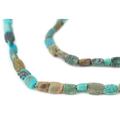 TheBeadChest Flat Green Aqua Afghani Turquoise Beads 4mm Afghanistan Gemstone 16 Inch Strand