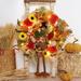 Thanksgiving Wreath Decorations Thanksgiving Wreaths for Front Door Farmhouse with Plush Turkey Maple Leaves Fall Thanksgiving Wreath for Home Party Decorations Indoor Outdoor