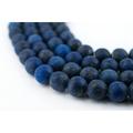 TheBeadChest Matte Round Lapis Lazuli Beads (6mm): Organic Gemstone Round Spherical Energy Stone Healing Power Crystal for Jewelry Bracelet Mala Necklace Making