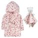 Baby Essentials Hooded Bathrobe with Tie Closure & Matching Minky Blanket Doll for Newborns Infants and Toddlers 0 â€“ 9 Months for Bath and Lounge in Cheerful Cheetah with Kitten