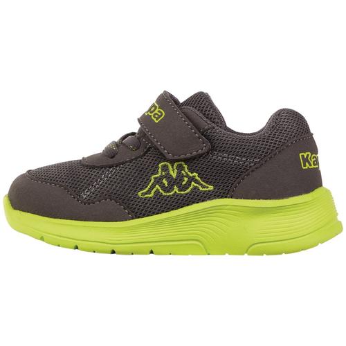 Sneaker KAPPA Gr. 23, bunt (grey, lime) Kinder Schuhe Sneaker in kinderfußgerechter Passform