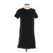 Madewell Casual Dress - Shift Crew Neck Short sleeves: Black Solid Dresses - Women's Size Small