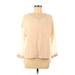 Ann Taylor LOFT Pullover Sweater: Tan Color Block Tops - Women's Size Medium