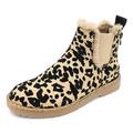 WOFANLULY Women's Ankle Chelsea Boots Ladies Comfy Ankle Zipper Boots Stylish Classic Shoes for Ladies(Leopard, Size 7)