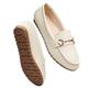COOL COSER C Women's Wide Loafers Casual Slip on Flat Shoes Women's Comfort Penny Loafers with Arch Support Women Dressy Moccasins, Beige Pu, 8 Wide