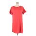 Old Navy Casual Dress - Shift Crew Neck Short sleeves: Red Print Dresses - Women's Size Medium