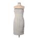 JS Collection Casual Dress - Sheath Strapless Sleeveless: Gray Print Dresses - Women's Size 14