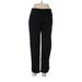 Croft & Barrow Casual Pants - Mid/Reg Rise Straight Leg Boyfriend: Black Bottoms - Women's Size 6