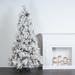 The Twillery Co.® Odaniel 12'H Slender Flocked White/Green Artificial Pine Christmas Tree, Metal in Green/White | 9' H | Wayfair