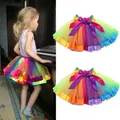 Jupe tutu arc-en-ciel de Noël pour filles mini jupe en tulle costume de fête jupe tutu de