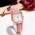 Montre-bracelet à cadran carré pour femme montre simple pointeur chic mouvement à quartz