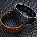 Bracelet large tressé en similicuir pour hommes bracelet de poignet bracelets vintage bracelet à