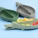 Lofca-Assiette en silicone pour bébé motif crocodile pour enfant solide sans BPA