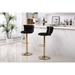 Modern Bar Stools Set of 2, Velvet Height Adjustable Barstools, Armless Kitchen Island Counter Chairs with Back & Footrest