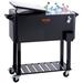 VEVOR Rolling Ice Chest Cooler Cart 80 Quart Beverage Bar Stand Up Cooler with Wheels & Bottle Opener FDA Listed