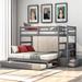 Twin Over Twin/King Bunk Bed w/Storage Shelves & Drawer & Trundle