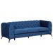 3 Seater Velvet Upholstered Sofa with Metal Legs, Accent Sofa Couch with Button Tufted Back, for Living Room, Apartment, Office