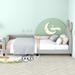 Twin Size Platform Bed PU Leather Daybed Wooden Kids Bed, LIGHT GREY