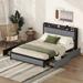 Queen Bed Frame with LED Headboard Upholstered Bed 4 Storage Drawers