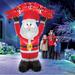 8 Foot LED Light Santa Outdoor Inflatable Decoration - 78 x 102 x 35