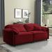 Modern 3 Seater Velvet Fabric Loveseat Sofa Couch, Deep Seat Soft Cushion Small Double Couch for Living Room and Home Office