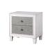 Weathered White Nightstand - Wood Finish, Full Extension Drawer Glide, Metal Drawer Glide, Felt Lined