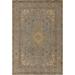 Grey Geometric Tabriz Vintage Persian Area Rug Handmade Wool Carpet - 8'1" x 11'3"