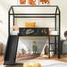 Twin Size Metal Loft Bed with Slide & Writing Pad for Imaginative Kids