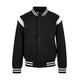 Urban Classics Jungen Boys Inset College Sweat Jacket Jacke, Black/White, 134/140 cm