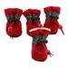 4pcs Waterproof Winter Pet Dog Shoes Anti-slip Rain Snow Boots Footwear Thick Warm for Small Cats Dogs Puppy Dog Socks Booties Red S