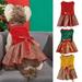 Deyuer Christmas Pet Dress Washable Comfortable Bow Decoration Dogs Cats Sleeveless Dress Festive Pet Outfit
