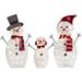 PRINxy LED Lighting Penguin Christmas Decoration Garden Lighting Decoration Metal Iron Art LED Lighting Snowman Three Family Home Decoration White