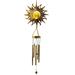 Wind Chime Sun Solar Crackle Glass Ball Wind Chimes Garden Moon Night Light Casting Shadows Garden Decor Retro Copper Wind Bells Deep Tone Soft Music Wind Chimes