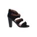 Indigo Rd. Heels: Strappy Chunky Heel Chic Black Print Shoes - Women's Size 8 1/2 - Open Toe