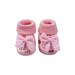 Gwiyeopda Toddler Baby Girls Walking Shoes Plush Antiskid Boots with Lace Up Bow Children s Sole Socks for Kids