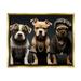 Stupell Industries Gangster Dogs Trio Puppies Animals & Insects Painting Gold Floater Framed Art Print Wall Art