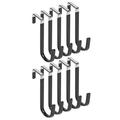 KAOU 10 Pcs Sturdy Metal Door Hanger Hooks No Drilling Easy to Use Space-saving Solutions With Over Door Hooks Black 10 pcs