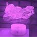 YSTIAN 3D Motorcycle car Night Light Led Touch Switch Decor Table Desk Optical Illusion Lamps 7 Color Changing Lights LED Table Lamp Xmas Home Love Birthday Children Kids Decor Toy Gift