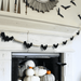 Halloween Decorations Indoor / Outdoor Wood Halloween Felt Bats Bead Garland Banner for Halloween Decor Farmhouse Halloween Decorations for Fireplace Mantle Walls