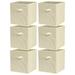 ZHAGHMIN 6 Pcs Clothing Storage Box for Closet with Handles Foldable Rectangle Baskets Fabric Containers Boxes for Organizing Shelves Bedroom I Size10.5 x 10.5 x 11