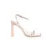 Nasty Gal Inc. Heels: Tan Print Shoes - Women's Size 5 - Open Toe