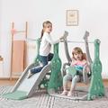 4-in-1 Children's Slide Set Kids' Playset Toddler Climber Swing Set Playground Play Set with Removable Basketball Hoop,Long Slide and Ball,Climb Stairs,for Indoor and Outdoor Adventures