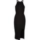 Stillkleid URBAN CLASSICS "Damen Ladies Midi Rib Knit Crossed Back Dress" Gr. XL, US-Größen, schwarz (black) Damen Kleider